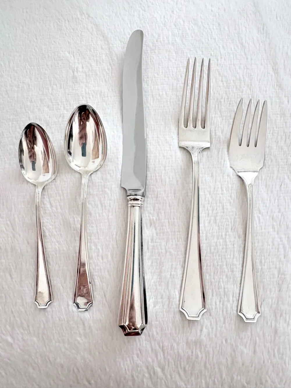 1910 Sterling Flatware Fairfax 5 Piece Place Setting Gorham Antique